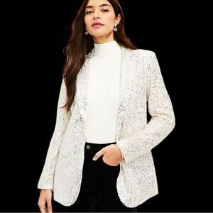 Loft absolutely stunning sequined jacket! Elegant and classic!!